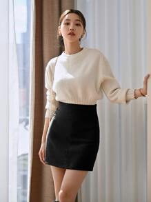 DAZY High Waist Zip Back Skirt Fall,Winter