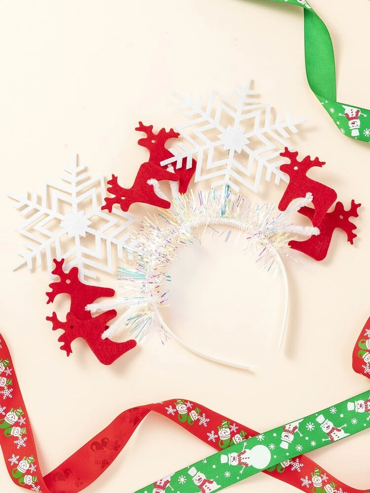Barrette à cheveux chapeau de Noël cerf mignon flocon de neige coiffure festive accessoire de cheveux de vacances adorable fille style doux matériau mixte - Nihaojewelry ance
