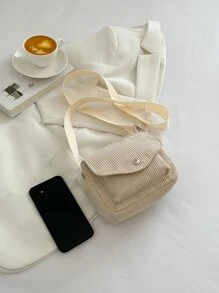 Mini Snap Button Flap Square Bag, Beach Purse, Perfect For Summer, Vacation & Daily Use, Travel Must Haves