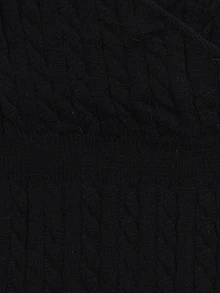 鎖脖領口麻花編織毛衣裙