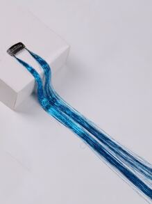 1 phần tóc nối dài thẳng tổng hợp - Màu xanh ngọc - Xem 4