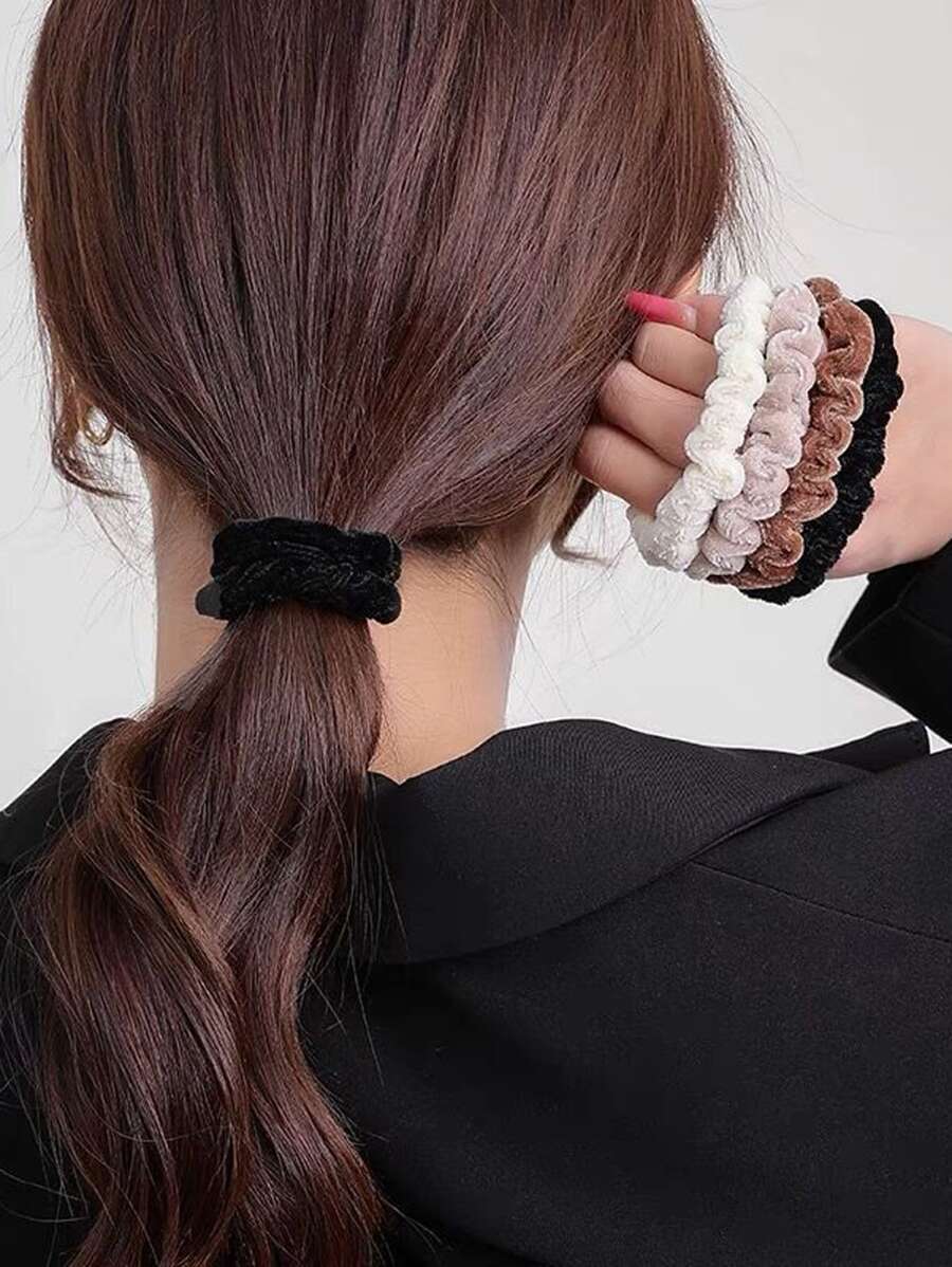 4入組素色大腸髮圈 - 彩色 - 查看 1