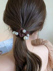 3 cái Faux Pearl Decor Scrunchie - Nhiều màu - Xem 2