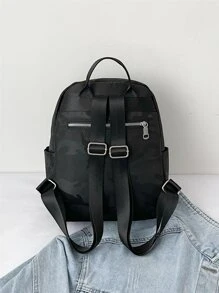 Ba lô Nữ Lá thư Có thể điều chỉnh được Mát mẻ - màu đen - Xem 4