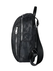 Ba lô Nữ Lá thư Có thể điều chỉnh được Mát mẻ - màu đen - Xem 5