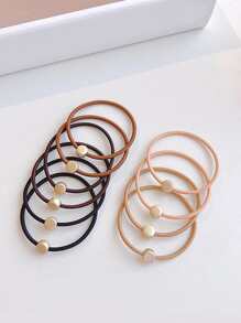 10入組珠子裝飾髮圈 - 彩色 - 查看 1