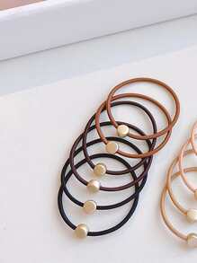 10入組珠子裝飾髮圈 - 彩色 - 查看 3