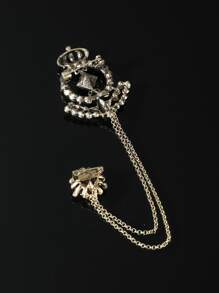 時尚流行男士不銹鋼簡約圈形耳環，適合珠寶禮物和時尚外觀 - 金黃色 - 查看 2