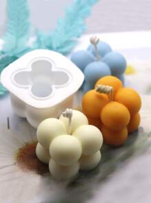 1pc Mini Reusable Candle Silicone Mold,Creative Solid Cube Shaped Washable Silicone Mould For DIY Lovers - White - View 1
