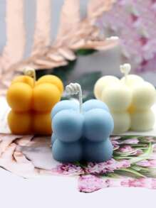 1pc Mini Reusable Candle Silicone Mold,Creative Solid Cube Shaped Washable Silicone Mould For DIY Lovers - White - View 4