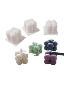 1pc Mini Reusable Candle Silicone Mold,Creative Solid Cube Shaped Washable Silicone Mould For DIY Lovers - White - View 5