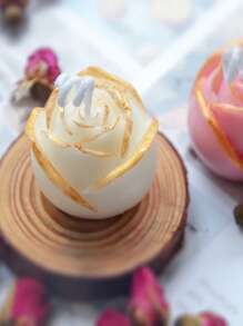 1pc Flower Shaped Candle Silicone Mold - White - View 3