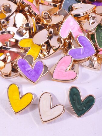 15入組心形DIY縫紉按鈕