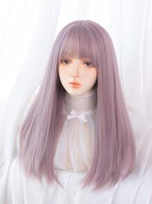 件淡紫色合成耐熱長直假髮接髮，24 英吋長，纖維材質，非常適合日常佩戴，外觀自然逼真。 - 藕粉色 - 查看 9