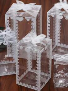 5入組愛心圖案禮物盒 - 無色 - 查看 2