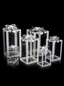 5入組愛心圖案禮物盒 - 無色 - 查看 5