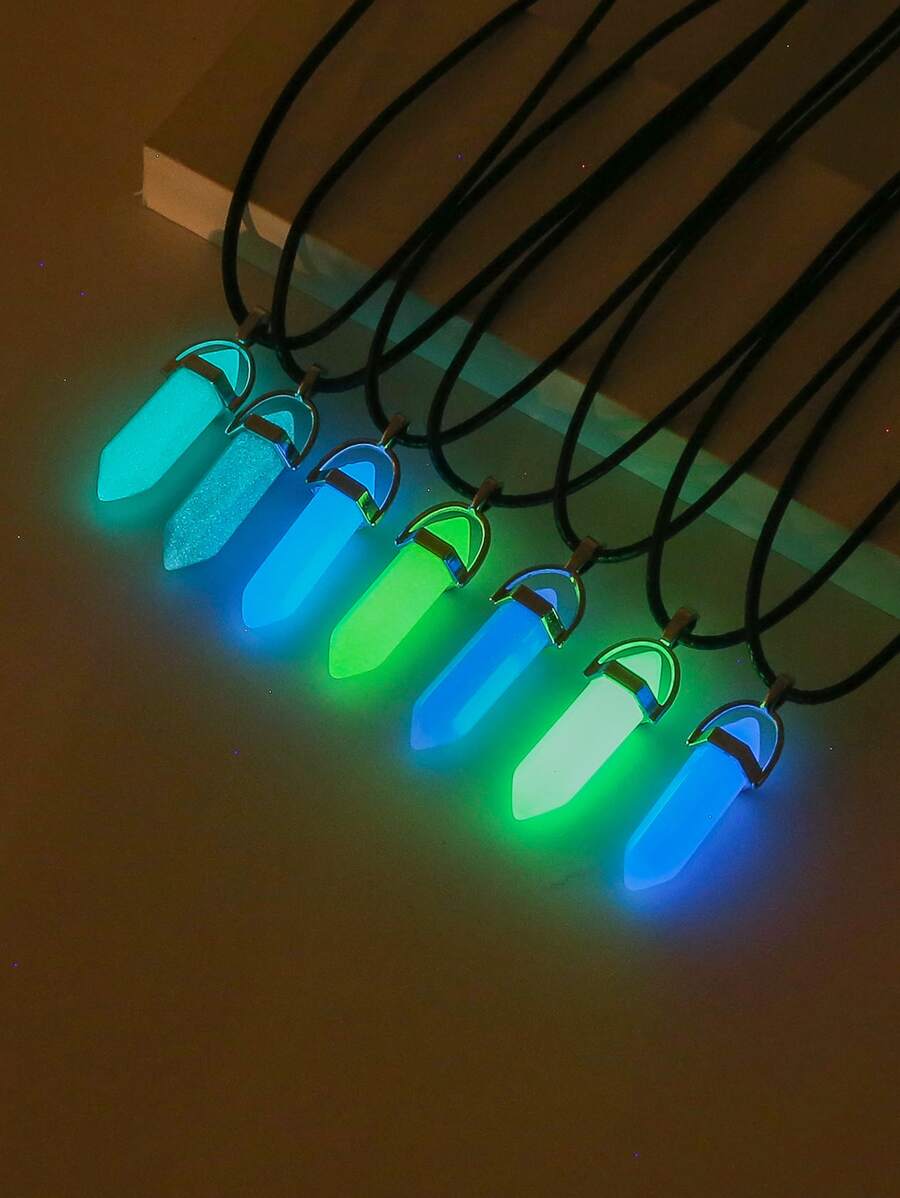 Fashionable and Popular Men's 7pcs Luminous Pendant Necklace for Jewelry Gift and for a Stylish Look - Multicolor - View 1