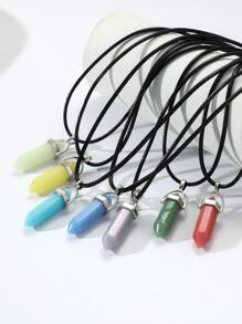 Fashionable and Popular Men's 7pcs Luminous Pendant Necklace for Jewelry Gift and for a Stylish Look - Multicolor - View 3