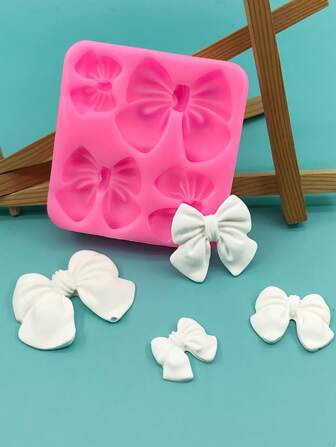 1pc Cute Knot Bow Mold Soft Silicone Resin Art Mould, Decoration Accessories Tools