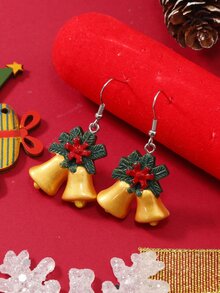 Christmas Bell Drop Earrings - Multicolor - View 1