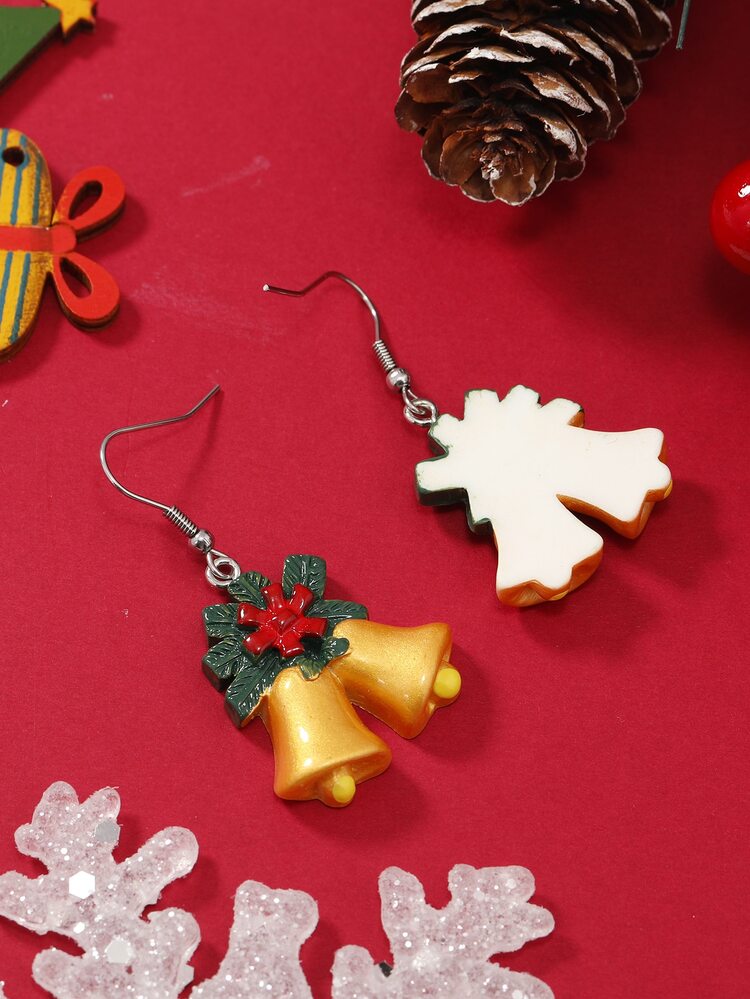 Christmas Bell Drop Earrings - Multicolor - View 2