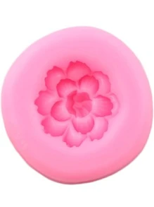 1pc Flower Shaped DIY Silicone Mold, Simple Pink Flower Design Silicone Mold For DIY - Pink - View 2