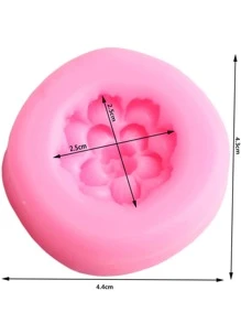 1pc Flower Shaped DIY Silicone Mold, Simple Pink Flower Design Silicone Mold For DIY - Pink - View 3
