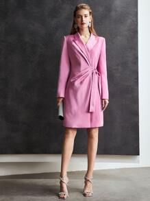 MOTF PREMIUM Chính thức Bọc Váy blazer - Hồng - Xem 8