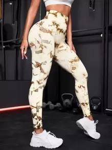 Easithlete 無縫收復紮染運動打底褲 - 彩色 - 查看 3