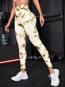 Easithlete 無縫收復紮染運動打底褲 - 彩色 - 查看 2