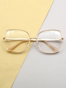 Women's Fashionable Design Glasses - Champagne - View 1