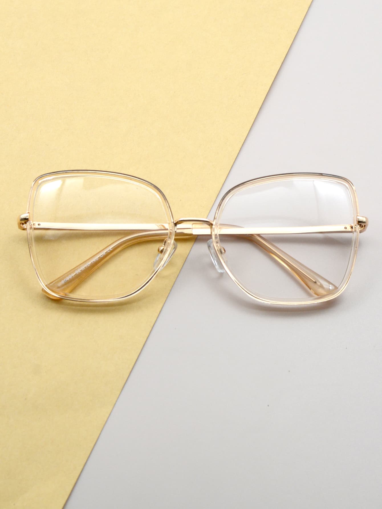 Women's Fashionable Design Glasses - Champagne - View 1