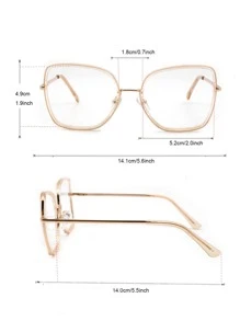 Women's Fashionable Design Glasses - Champagne - View 3