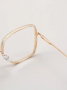 Women's Fashionable Design Glasses - Champagne - View 6