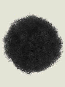 10-inch curly synthetic bun, black synthetic female wig - Black - View 3