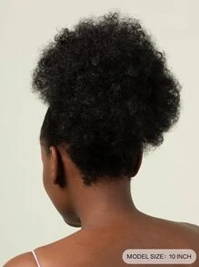 10-inch curly synthetic bun, black synthetic female wig - Black - View 6