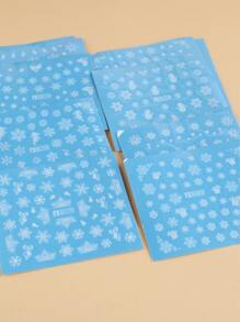 FULL BEAUTY Christmas 10sheets Snowflake Pattern Nail Art Water Decal - Multicolor - View 3