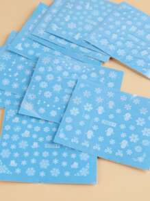 FULL BEAUTY Christmas 10sheets Snowflake Pattern Nail Art Water Decal - Multicolor - View 5