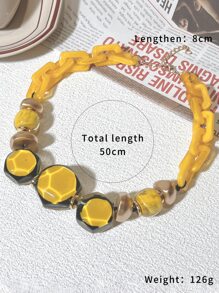 Collar con diseño de cuenta - Multicolor - Ver 3