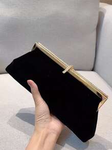 Lightweight, Business Casual Rhinestone Decor Bucket Bag Mini Drawstring Design, Clear Bag Faux Pearl Bag Evening Bag, Dinner Bag Glamorous, Elegant, Exquisite, Quiet Luxury Rhinestone For Party Girl, Woman, Bride Perfect For Party, Dinner/Banquet Christmas Party Dress, Fashionable Clutch Bags For Woman , Wedding - Black - View 1