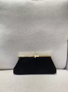 Lightweight, Business Casual Rhinestone Decor Bucket Bag Mini Drawstring Design, Clear Bag Faux Pearl Bag Evening Bag, Dinner Bag Glamorous, Elegant, Exquisite, Quiet Luxury Rhinestone For Party Girl, Woman, Bride Perfect For Party, Dinner/Banquet Christmas Party Dress, Fashionable Clutch Bags For Woman , Wedding - Black - View 3