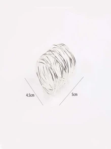 4pcs Hollow Out Napkin Ring - Silver - View 3