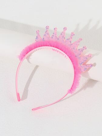 Girls Sequins & Mesh Decor Headband