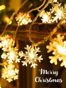 1Pc 10/20/30/40/50/100 Led 1/2/3/4/5/10M Sử Dụng Nguồn Điện USB Đa Năng Giáng Sinh Hình Bông Tuyết Cổ Tích Dây Đèn - Màu vàng - Xem 4