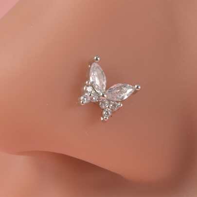 Đính Đá Cubic Zirconia Hình Bướm Trang Trí Mũi Nhọn Dành Cho Phụ Nữ Và Nam Giới, Punk Xuyên, một Cơ Thể Thời Trang Trang Sức Quà Tặng Cho Bất Kỳ Dịp Nào