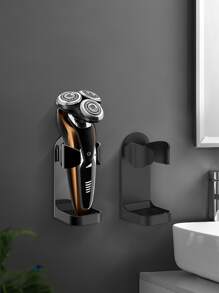 1 pieza de plástico Maquinilla de afeitar Estante de almacenamiento de baño - Negro - Ver 1