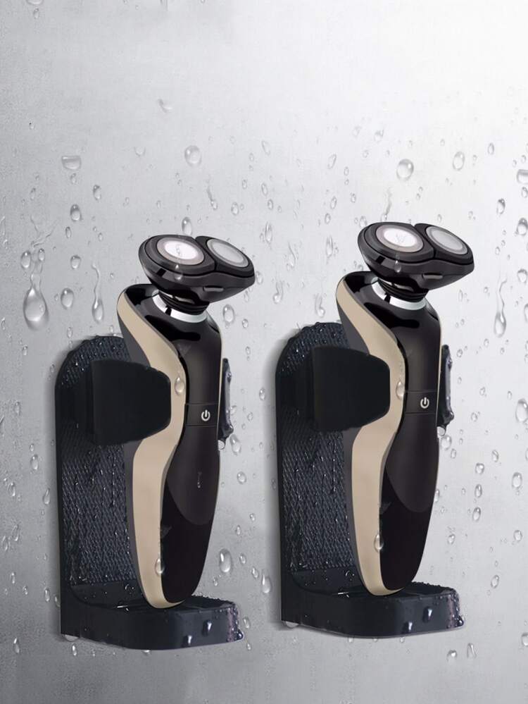 1 pieza de plástico Maquinilla de afeitar Estante de almacenamiento de baño - Negro - Añade 5