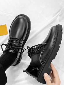 Giày nam buộc dây phía trước Giày Oxford tối giản cho văn phòng dự tiệc cưới - màu đen - Xem 1