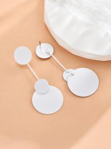 Pendientes largos redondos - Blanco - Ver 2