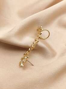 1入組植物設計耳掛 - 金黃色 - 查看 2